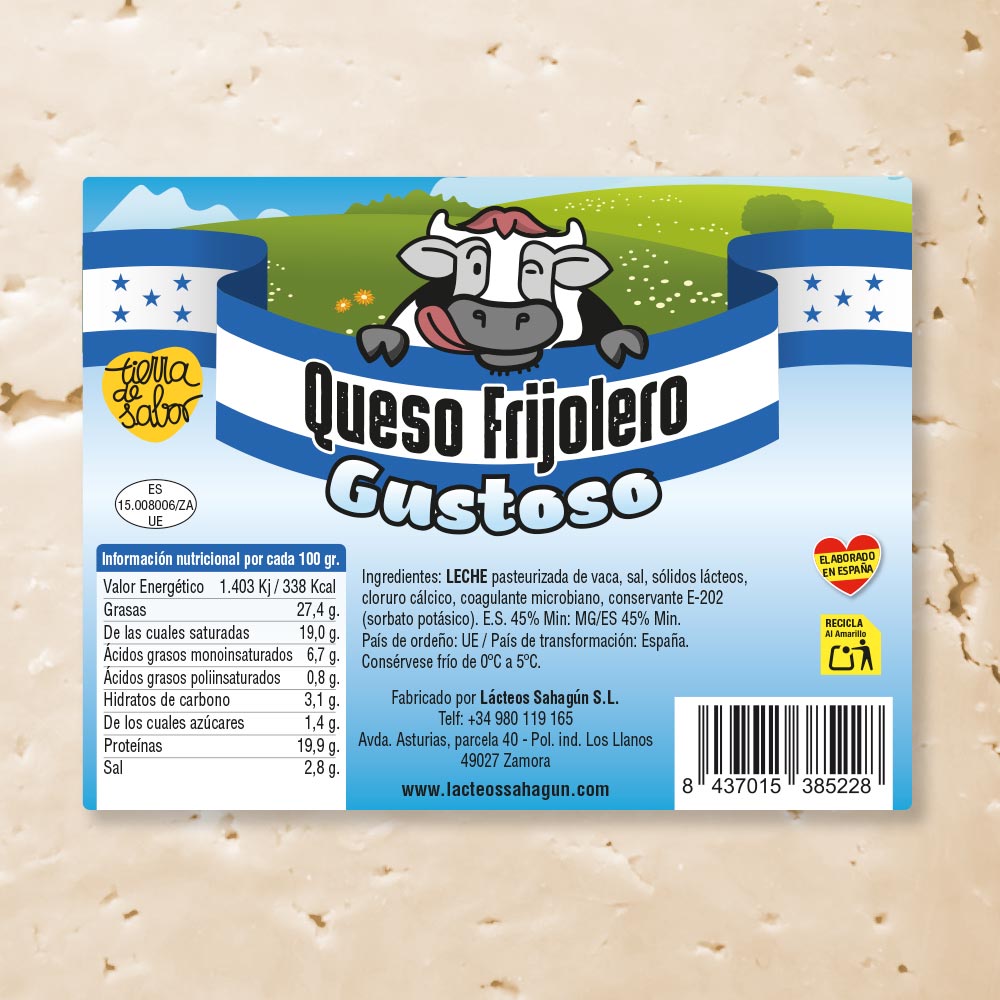 etiqueta queso frijolero