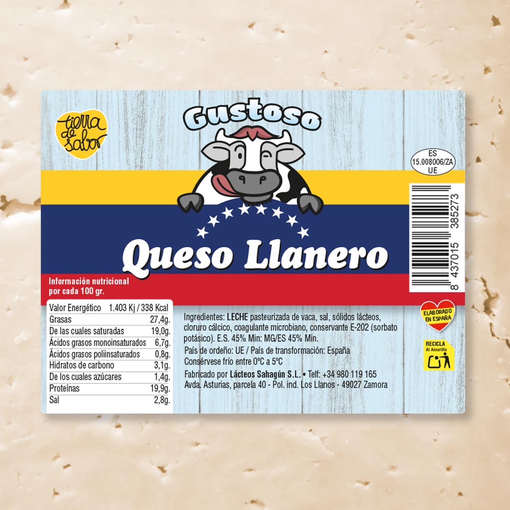 etiqueta queso llanero